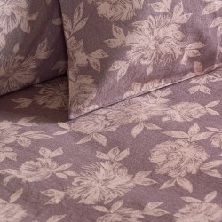 Σετ σεντόνια φανελένια King Size με λάστιχο Muscat Art 12635 διαστάσεων 185x200+32cm σε χρώμα σάπιο μήλο