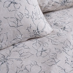 Σετ σεντόνια φανελένια King Size με λάστιχο Cinsault Art 12637 διαστάσεων 185x200+32cm σε χρώμα μπεζ