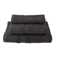 Πετσέτα μπάνιου 100% βαμβάκι πεννιέ 80x150cm σε γκρι σκούρο εξαιρετικά απορροφητική 550gr/m2