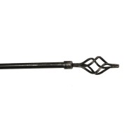 Κουρτινόξυλo μεταλλικό πτυσσόμενο 160Χ300 Φ25 σε χρώμα μαύρο με ασημί λεπτομέρειες