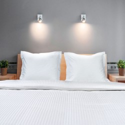 Σεντόνι μονό ξενοδοχείου 250 κλωστών Satin Stripe 100% βαμβακερό διαστάσεων 170x275cm σειρά Silky Percal Σεντόνι μονό ξενοδοχείου 250 κλωστών Satin Stripe 100% βαμβακερό διαστάσεων 170x275cm σειρά Silky Percal