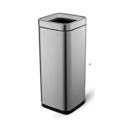 Κάδος ανοξείδωτος τετράγωνος 30lit με ανοικτή οροφή διαστάσεων 25,3x25,3x55,5cm