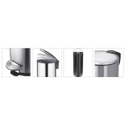 Κάδος στρογγυλός με τεχνολογία slow-down 30lit υδραυλικό πεντάλ και προστασία από σκουριά και δαχτυλιές