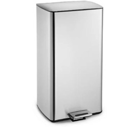 Παραλληλόγραμμος κάδος ανοξείδωτος με πενταλ slim line και  καπάκι Soft Close
