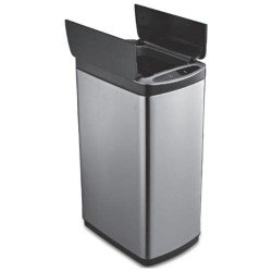 Κάδος απορριμμάτων inox παραλληλόγραμμος με καπάκι πεταλούδα και φωτοκύτταρο 30lt
