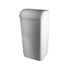 Επιτοίχιος κάδος πλαστικός σε λευκό χρώμα χωρητικότητας 23L και διαστάσεων 33.3x24.5x50cm