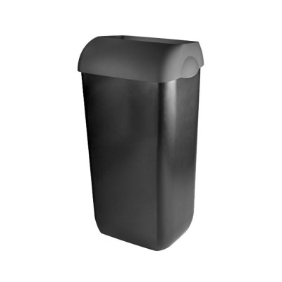 Πλαστικός κάδος επιτοίχιας τοποθέτησης σε μαύρο χρώμα χωρητικότητας 23L και διαστάσεων 33.3x24.5x50cm