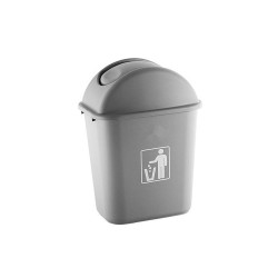 Κάδος με αιωρούμενο καπάκι χωρητικότητας 32Lt και διαστάσεων 38x28x51.2hcm σε γκρι χρώμα 