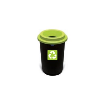 Πλαστικός κάδος ανακύκλωσης γυαλιού με πράσινο καπάκι 50L διαστάσεων 41x41x59.5cm