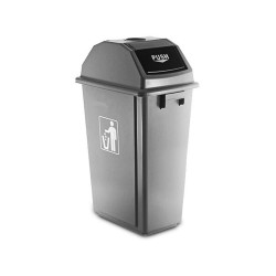 Χαρτοσταχτοδοχείο πλαστικό χωρητικότητας 60Lt με καπάκι push και διαστάσεις 47x33x76hcm