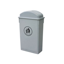 Πλαστικός κάδος χωρητικότητας 90Lt με αιωρούμενο καπάκι σε γκρι χρώμα με διαστάσεις 52x30x90hcm