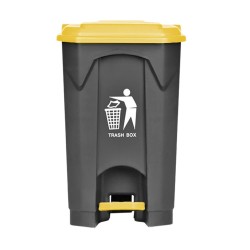 Kάδος απορριμμάτων HACCP πλαστικός χωρητικότητας 87lt με κίτρινο καπάκι και πεντάλ