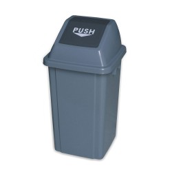 Πλαστικός κάδος απορριμάτων χωρητικότητας 100Lt και διαστάσεων 49x49x87hcm με καπάκι push 