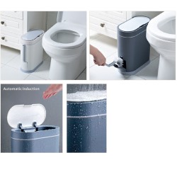 Κάδος πλαστικός με ενσωματωμένο ειδικό πιγκάλ και αισθητήρα ανοίγματος σε γκρί χρώμα