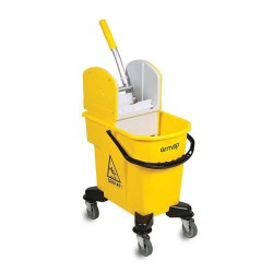 Καρότσι σφουγγαρίσματος με κάδο χωρητικότητας 32Lt και πρέσα σε κίτρινο χρώμα