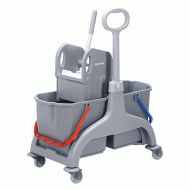 Καρότσι σφουγγαρίσματος διπλό πλαστικό 2x25L με πλαϊνό χερούλι