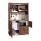 Πολυκουζίνα mini kitchen 125cm με φουρνάκι χωρίς ψυγείο απόχρωση γκρι για ξενώνες, γραφεία & studio