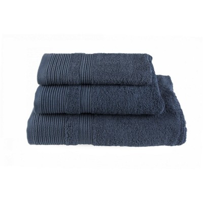 Πετσέτα προσώπου 50x100cm μπλε σκούρο 100%βαμβάκι πεννιέ βάρους 550gr/m2  με ιδιαίτερη μπορντούρα στο τελείωμα