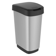 Κάδος απορριμμάτων με αιωρούμενο καπάκι και μεταλλικό φινίρισμα 25lt ROTHO TWIST