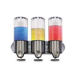 Τριπλός διανεμητής κρεμοσάπουνου με κλειδί ασφαλείας και χωρητικότητα 3x500ml διάφανος