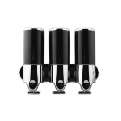 Διανεμητής κρεμοσάπουνου τριπλός χωρητικότητας 3x500ml σε μάυρο χρώμα με κλειδί ασφαλείας