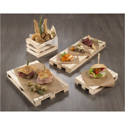 Παλέτα παρουσίασηs ξύλινη σε σκούρο καφέ χρώμα 35x35cm Ελληνικής κατασκευής